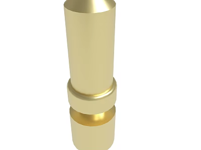 Shiny Golden Cylindrical Metal Component With Ring Structure Design Details 3d model