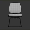 Simple Light Gray Fabric Chair With Metal Legs And Backrest Seat