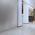 Modern Front Desk Reception Area With Wooden Walls Marble Floor Green Plants And Mirror Walls