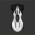 Modern White And Black Roadster With Sleek Design Open Cockpit And Large Wheels