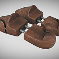 Two Wooden Shoe Stretchers With Natural Wood Construction And Top Knob Design