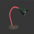 Stylish Metallic Desk Lamp With Flexible Arm And Red Button Base