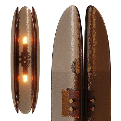 Modern Amber Textured Glass Wall Sconce With Warm Illumination And Decorative Design 3d model