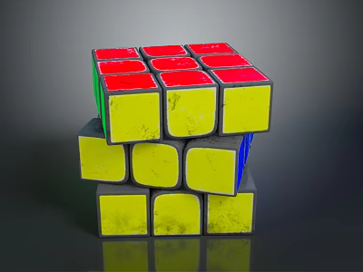 Colorful Stackable Cube Furniture With Red Yellow Green Blue Modern Design 3d model
