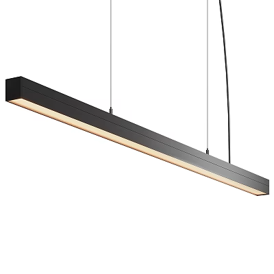 Sleek Modern Linear Black Pendant Light with LED Design for Interior Spaces 3d model