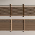 Brown Wooden Railings With Different Lattice And Slatted Panel Designs