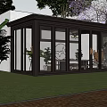 Modern Villa Balcony Design With Glass Doors Outdoor Seating And Green Lawn