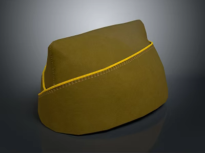 Stylish Brown Casual Hat With Yellow Stitching For Daily Fashion Look 3d model