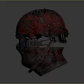 SEBEL Brand Helmet With Red And Black Patterns Goggles And Face Mask Design