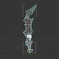 Purple Crystal Weapon With Sharp Blade Intricate Design And Reflection