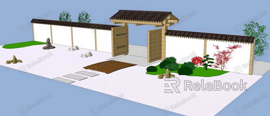 Landscape layout of courtyard entrance model