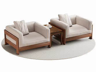 New Chinese Style Single Sofa Single Chair Leisure Chair 3d model