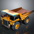 Yellow Heavy Duty Mining Dump Truck With Large Tires And Tipper Bed