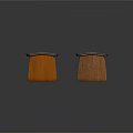 Two Leisure Chairs with Wooden Seats Backs and Metal Frames in Simple Design