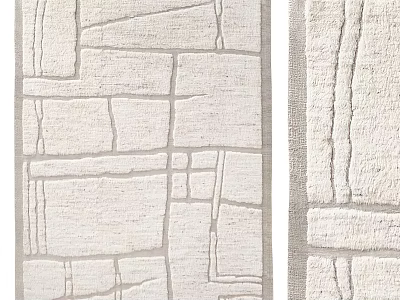 Light Colored Square Rug Featuring Stone Tile Pattern And Textured Surface Design 3d model