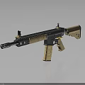 Modern Tactical Rifle With Black And Tan Color Ergonomic Grip And Rail System