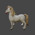 Two White Stuffed Toy Horses With Saddle Bridle And Mane Details