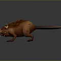 Mythical Game Movie Character With Brown Spiked Back Horns Sharp Fangs And Tail