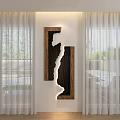 Modern Wooden Wall Decor With Lighting Effect In White Wall Interior Space And Natural Light