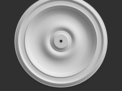 Decorative Circular White Ceiling Component With Ring Design And Central Hole 3d model