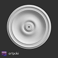 Decorative Circular White Ceiling Component With Ring Design And Central Hole