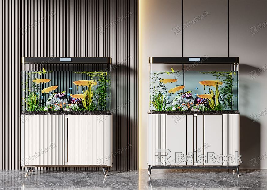 Modern Fish Tank Fish Tank Aquarium Combination model