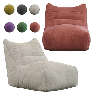 Comfortable Bean Bag Chair With Multiple Color Options And Soft Cozy Fabric Design 3d model