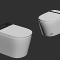 Two Modern White Smart Toilets With Sleek Design And Comfort Features 3d model