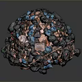 Garbage Pile With Colorful Plastic Bags Bottles And Mixed Waste Debris