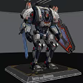 Smart Machine Pacific Rim Robot Model With Sword And Metal Base 3d model