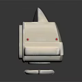White Robot Device With Cat Ears And Digital Display On Stand 3d model