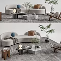 Modern sofa coffee table combination 3d model