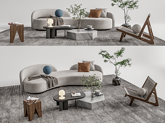 Modern sofa coffee table combination 3d model