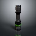 Durable Modern Flashlight With Green Accent And Sleek Metal Design 3d model