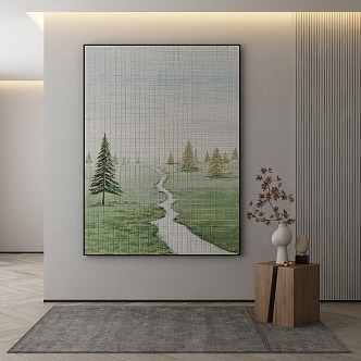 Quiet Landscape Painting Decorative Painting 3d model