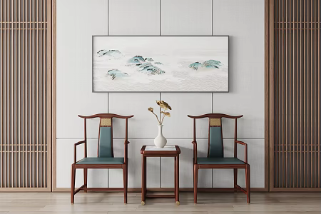 New Chinese Leisure Table and Chair Combination Leisure Chair 3d model