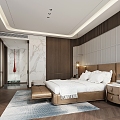 Modern Light Luxury Presidential Suite Bedroom 3d model