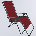 Red Folding Outdoor Chair With Metal Frame For Camping And Patio Use
