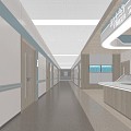 modern hospital aisle walkway 3d model