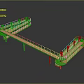 Minimalist Copper L shaped Bridge Structure With Railing And Supporting Columns Design