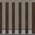 Decorative Vertical Wooden Pillars Arranged Against Light Stone Wall Interior Design 3d model