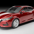 Red Nissan Sedan With Modern Sleek Exterior And Stylish Design Features