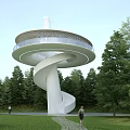 Modern Watchtower Sightseeing Tower 3d model