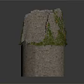 Ancient Ruined Stone Tower Covered With Lush Green Climbing Vines On Walls