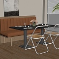 Modern Card Seat Sofa Restaurant Card Seat Sofa Curved Card Seat Casual Sofa 3d model