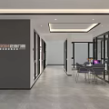 Modern Door Showroom Interior With Glass Doors Display And Furniture