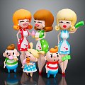 Modern Cartoon Character Ice Cream Woman Cartoon Woman Female 3d model