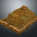 Ancient Pyramid Structure With Multi Tiered Design Stone Steps And Carved Details 3d model