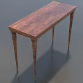 Classic Solid Wood Dining Table With Elegant Wooden Surface And Four Legs 3d model