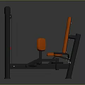 Seated Gym Fitness Training Machine With Black Metal Frame And Orange Padded Seat For Strength Workout